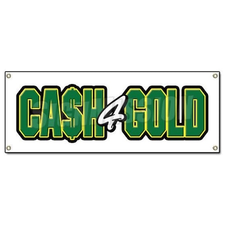 Signmission CASH FOR GOLD BANNER SIGN pawn shop jewelry store we buy fast cash paid ring B-Cash for Gold